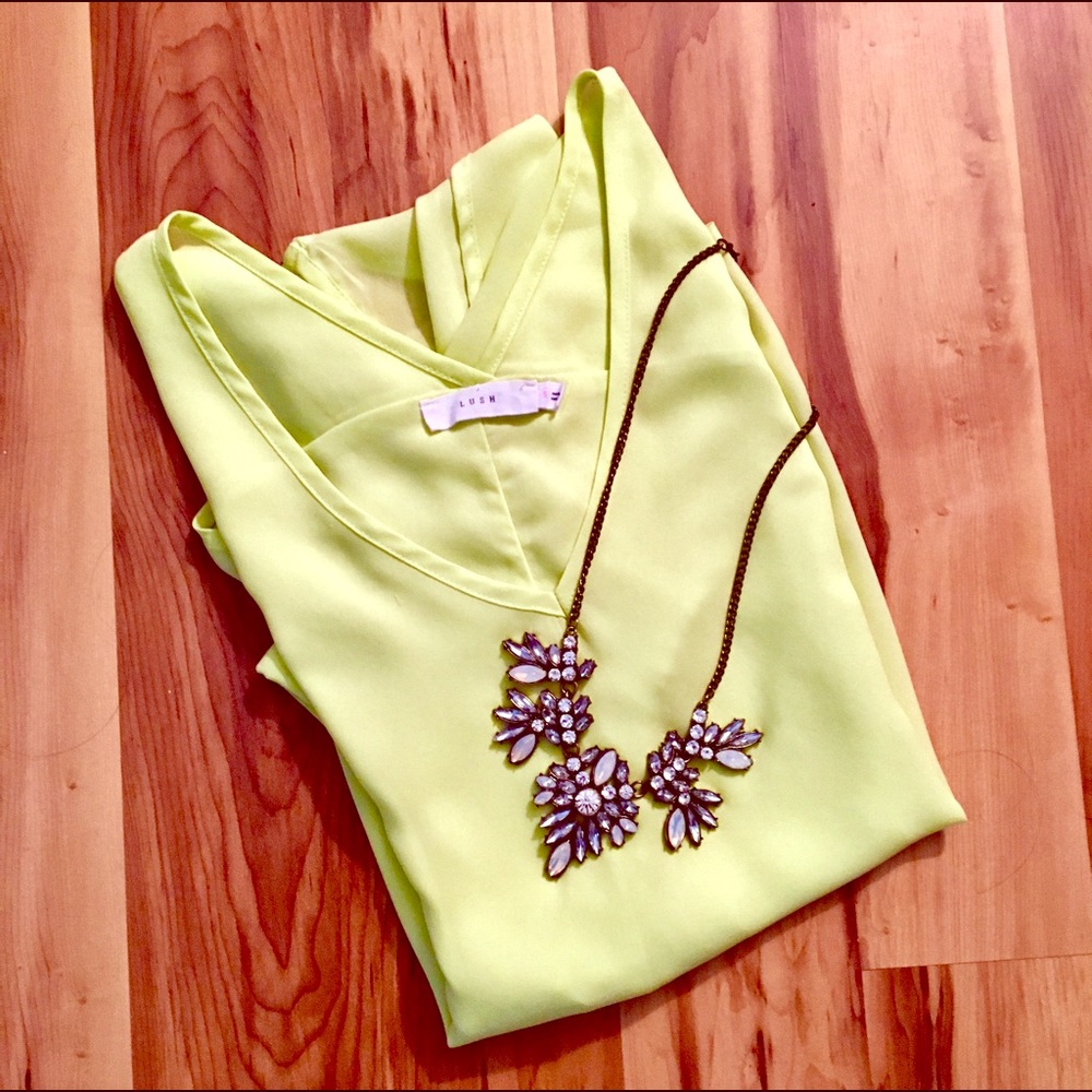 LUSH T SHIRT lime green yellow