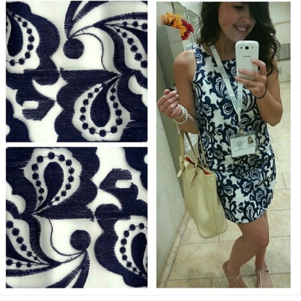 Embroidered shift dress
