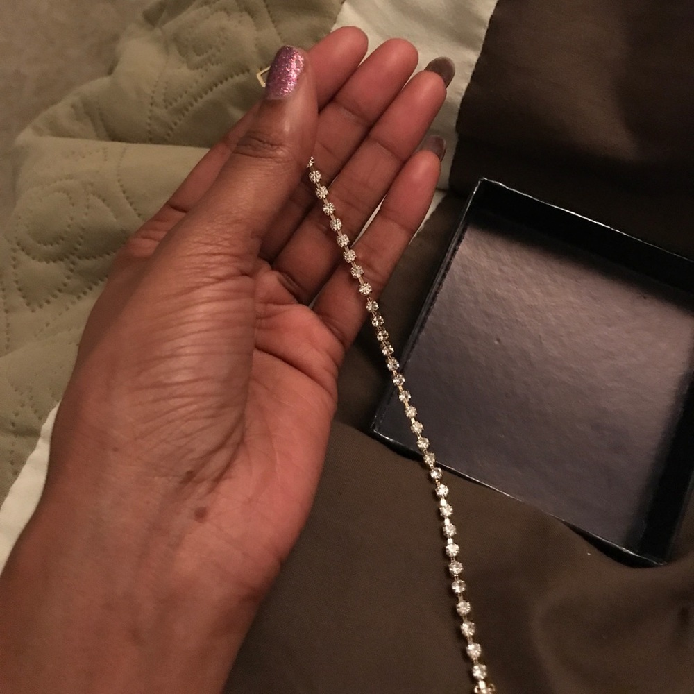 Faux diamond/gold tennis bracelet
