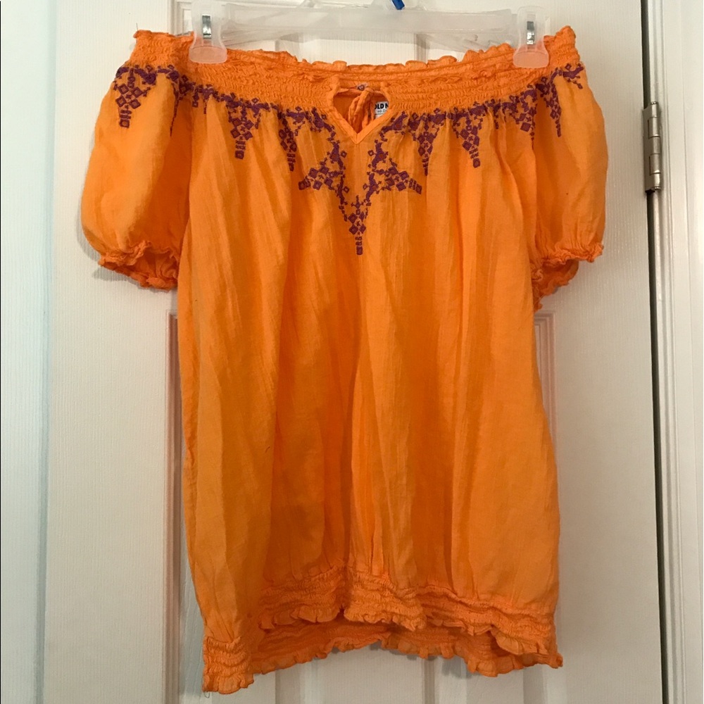 Off Shoulder Orange Blouse