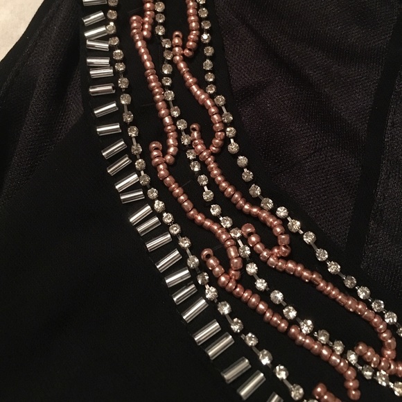 LAST CHANCE Black beaded romper - Picture 2 of 2