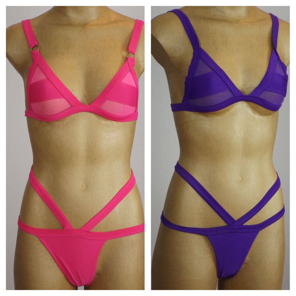 Triangle Mesh Detail Bikini Set