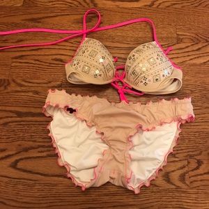 Victoria's Secret Pink and Tan Bikini