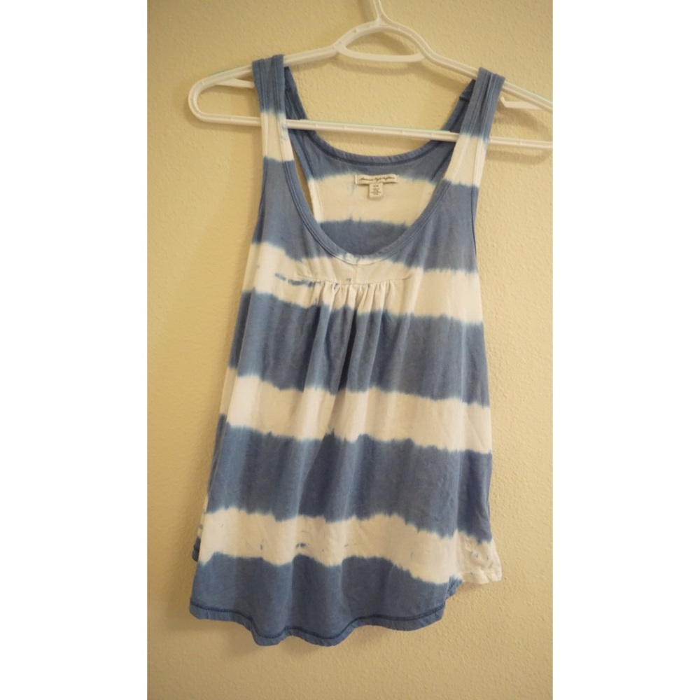 American Eagle Striped Tie-Die Tank