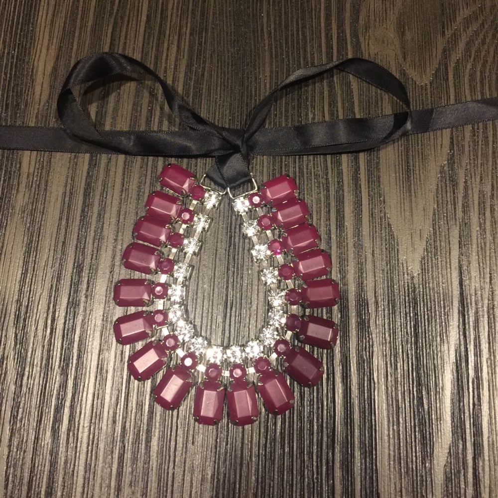 Ell and Emm Statement Necklace--Burgundy