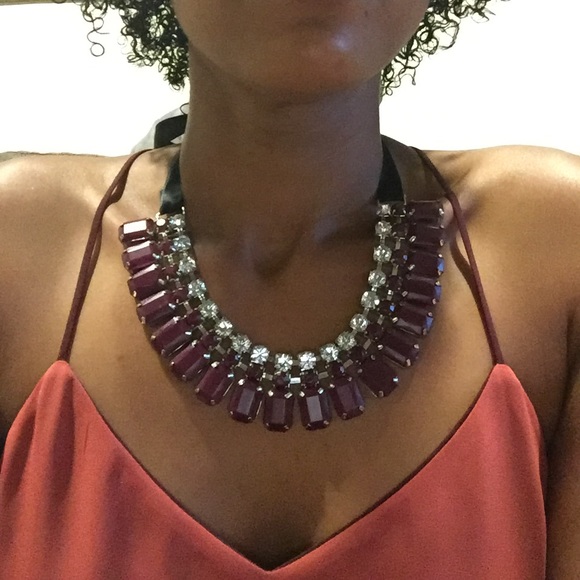Ell and Emm Statement Necklace--Burgundy - Picture 2 of 2
