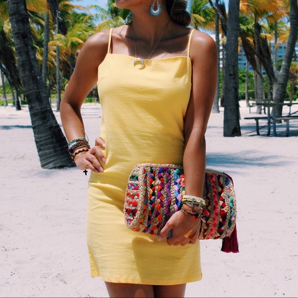 •Malibu Yellow Back Tie Dress• - Picture 5 of 8