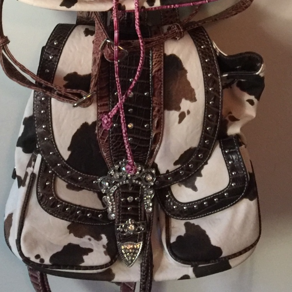 Cow print back pack