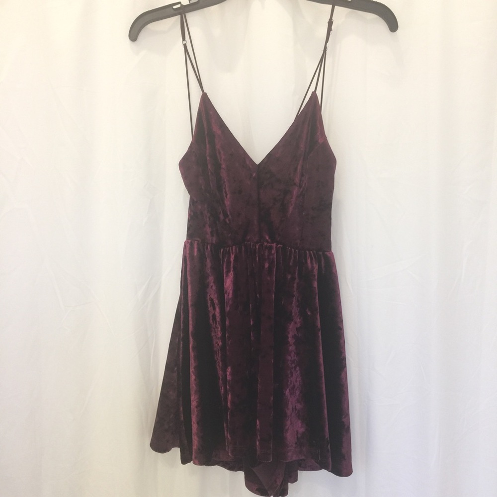Urban Outfitters red velvet romper