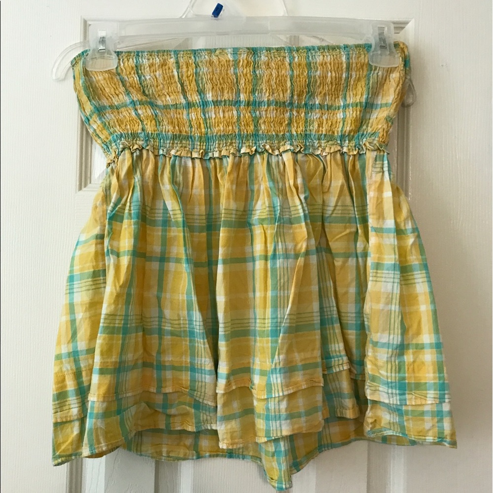 Yellow and Teal Tube Top