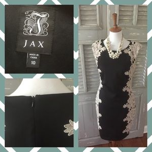 JAX dress - black with cream lace panels