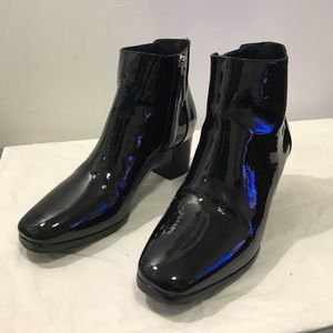 Ralph Lauren Purple Label Black Patent Booties
