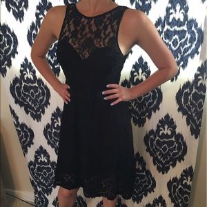 Bethany Mota black lace dress