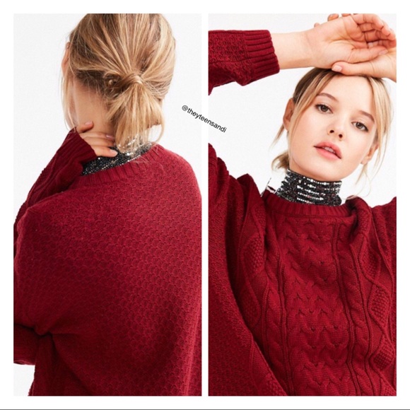 Urban Outfitters BDG Hi Low Cable Crew Sweater - Picture 2 of 7