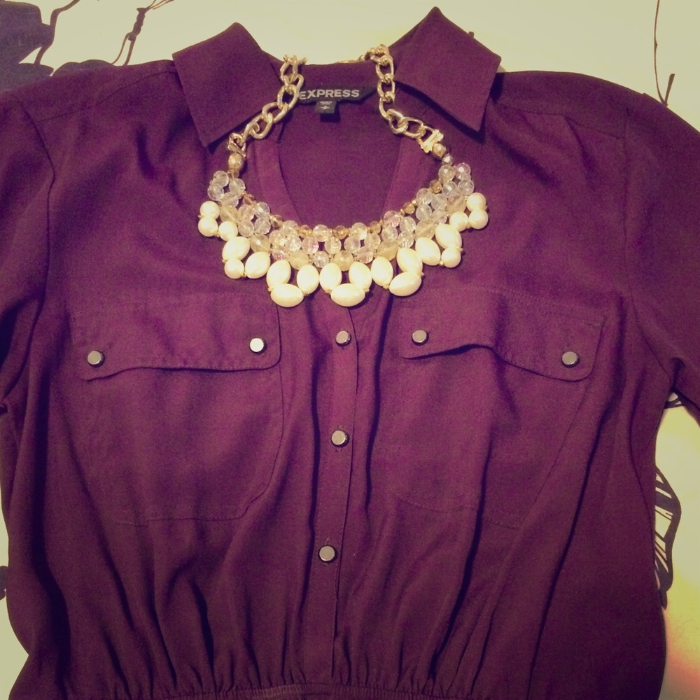 Dark Purple Shirt Dress🌸