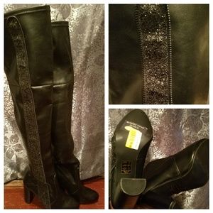 Black Thigh High Leather boots