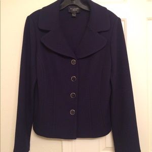 ST. JOHN KNIT NAVY BASIC JACKET