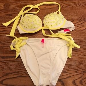 Victoria's Secret Neon Yellow Flower Bikini