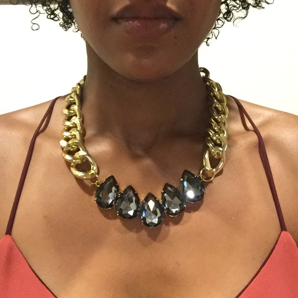 Ell and Emm Audrey Necklace--Smoke/Gold - Picture 2 of 2