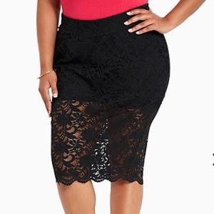 Torrid Lace Overlay Pencil Skirt