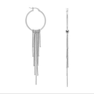 Hoop Earrings with Graduated Chains