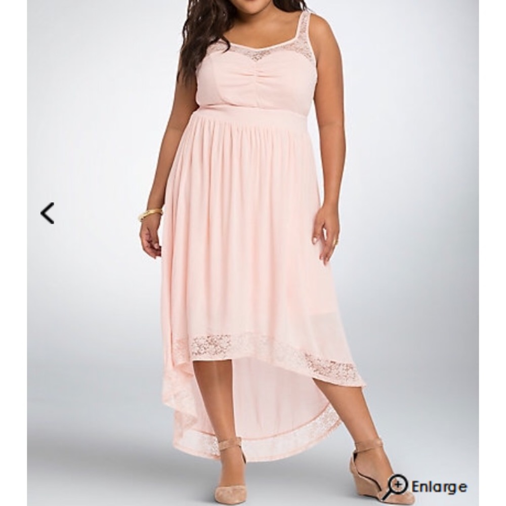 Torrid Lace Gauze Hi Lo Dress