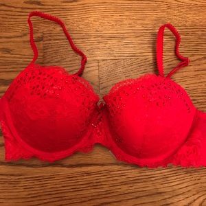 Victoria's Secret Red Rhinestone Bra