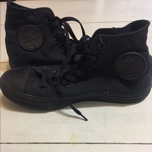 Black High Top Converse 8.5 Women's