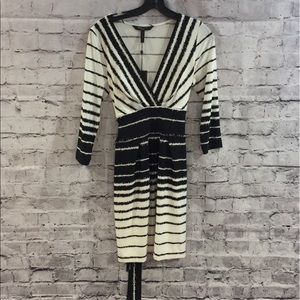 NWT BCBG Black White Striped Dress