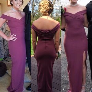 Pink off the shoulder prom dress