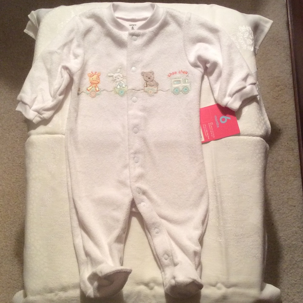 NWT - infant White "Choo-choo" Onesie by Carter's