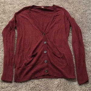 Dark Red Cardigan