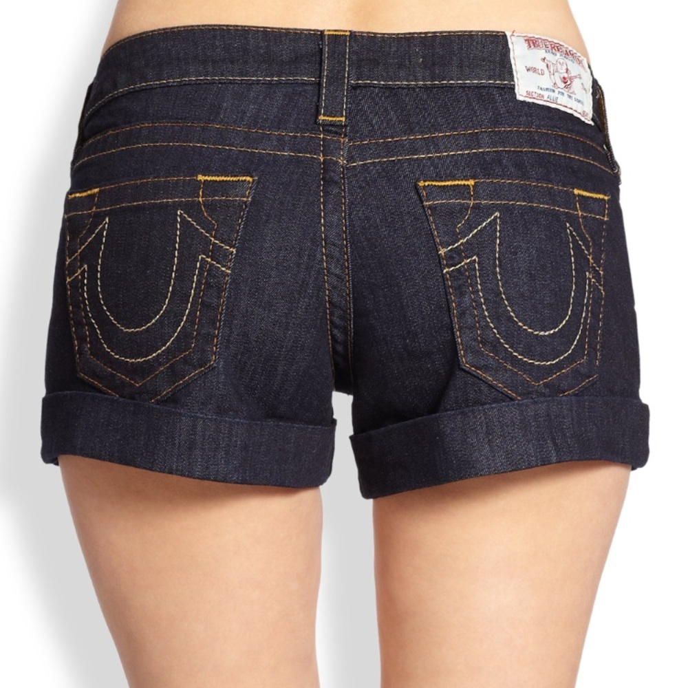 True Religion Allie cuffed denim shorts