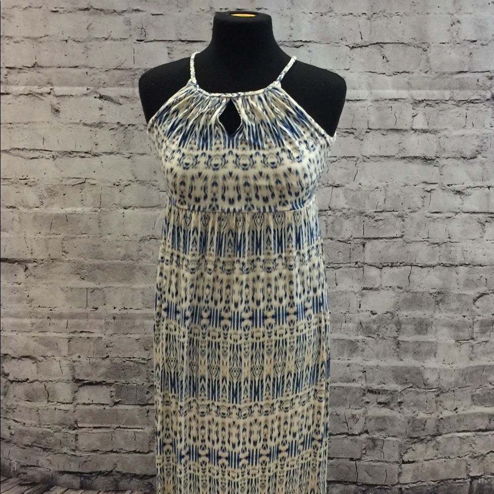 Cynthia Rowley Blue And White Maxi Dress