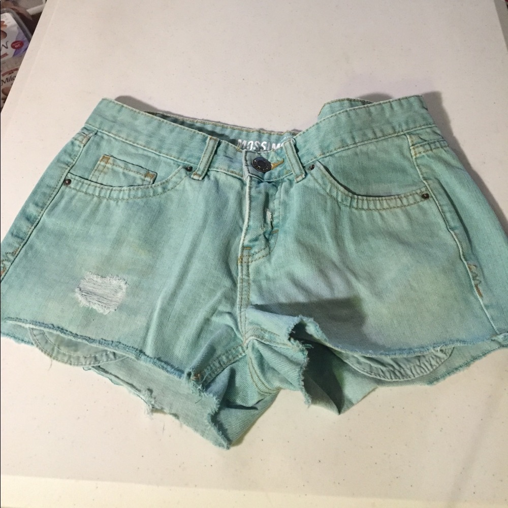 Teal hot shorts, 9 juniors, 6 women's