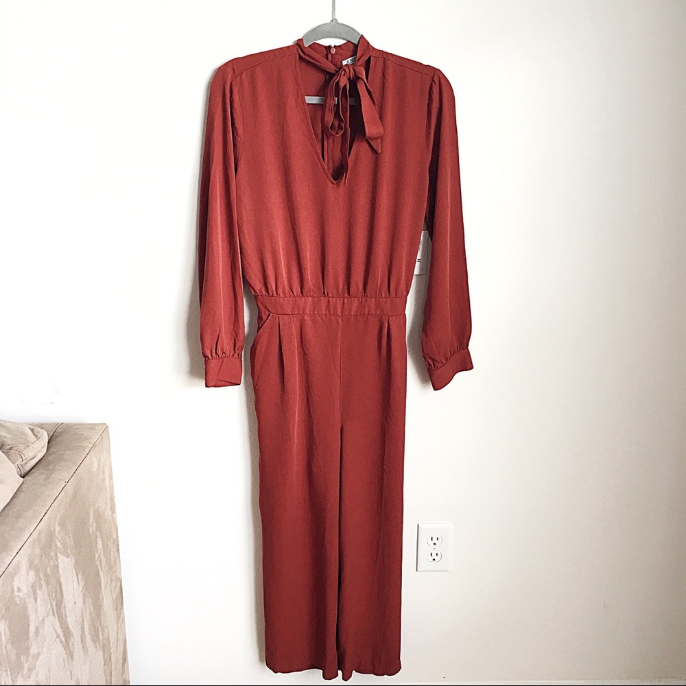FINAL SALE NWT Just Fab Neck-tie Jumpsuit