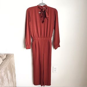 FINAL SALE NWT Just Fab Neck-tie Jumpsuit