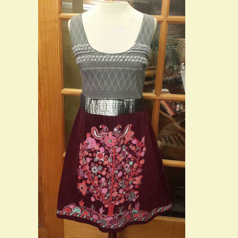 Free People Size 12 Smocked & Velvet Dress NWT