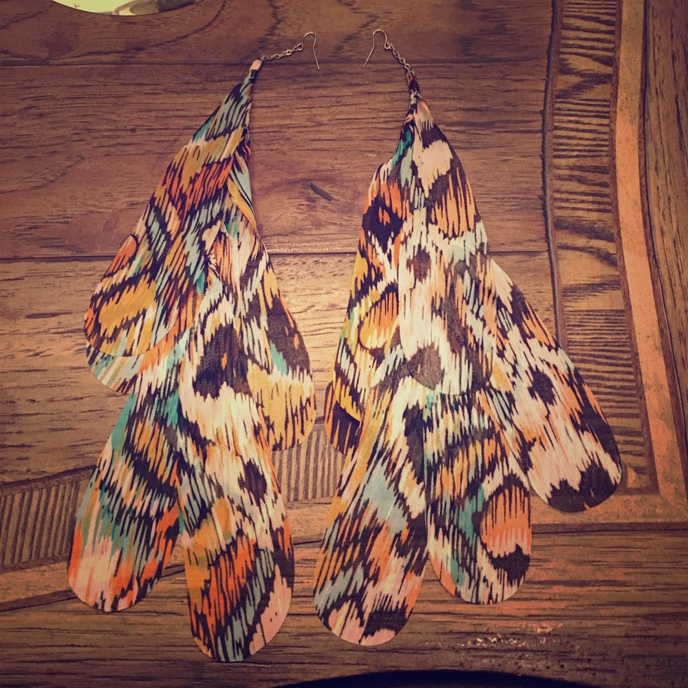 Sheer Long Statement Earrings
