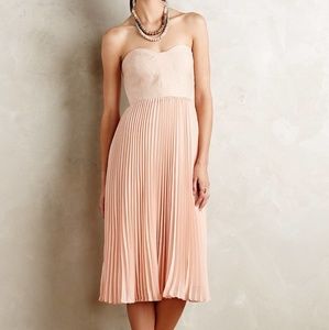 Anthropologie Strapless Pleated Trissina Dress