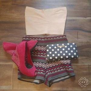 bebe bandage tube top/Shorts