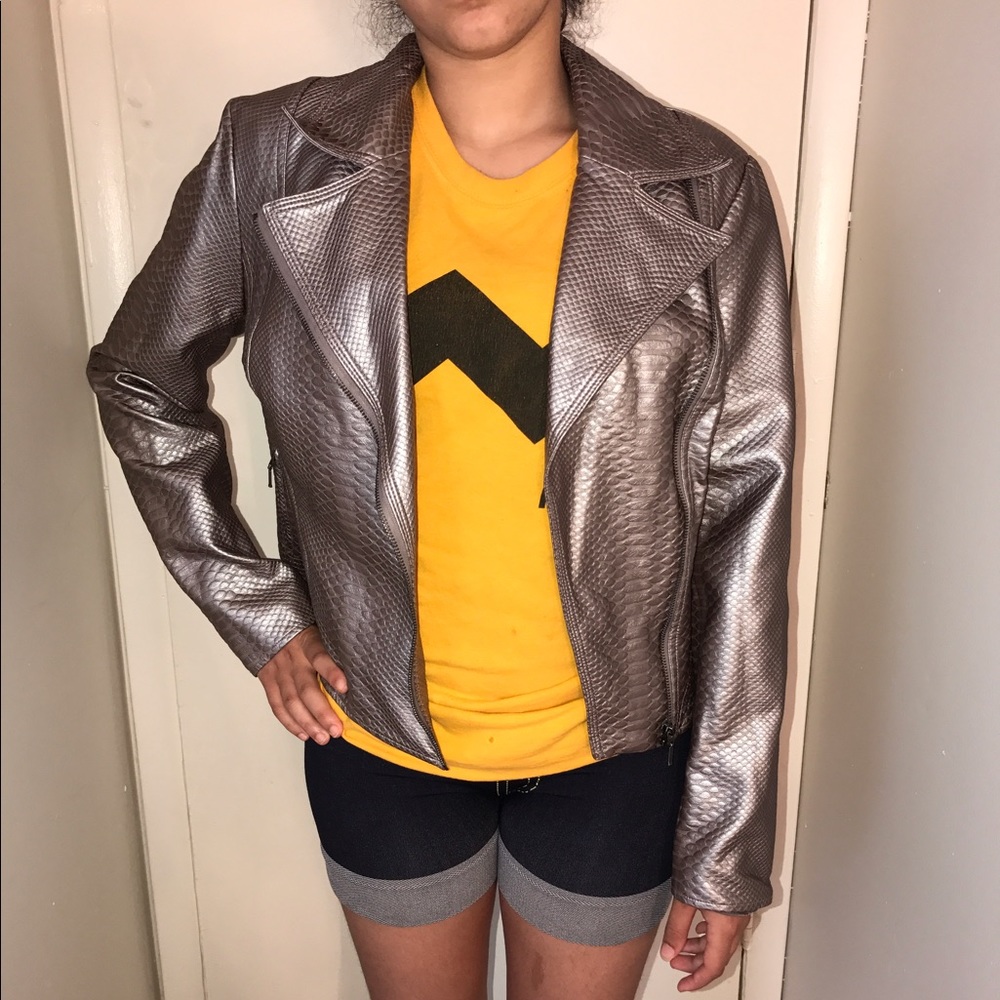 Silver leather jacket