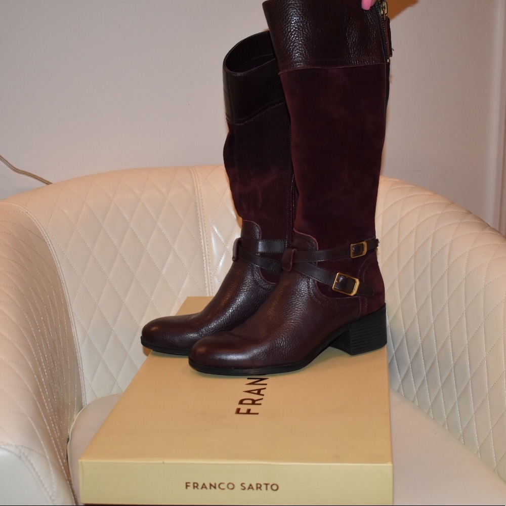 Red Suede Franco Sarto Tall Boots