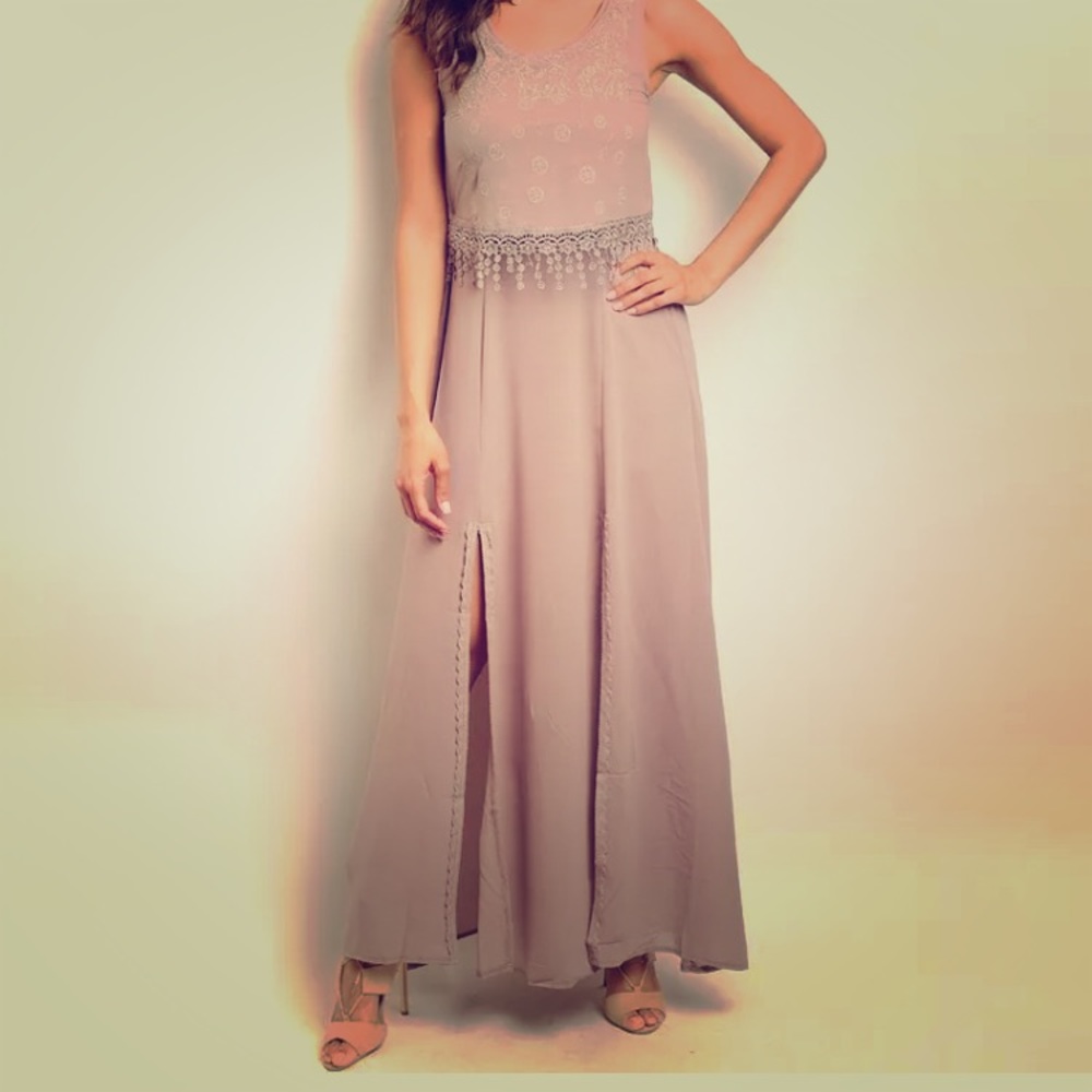 Marineblu Mocha Sleeveless Maxi Sundress sleeveless with slit - Picture 1 of 2
