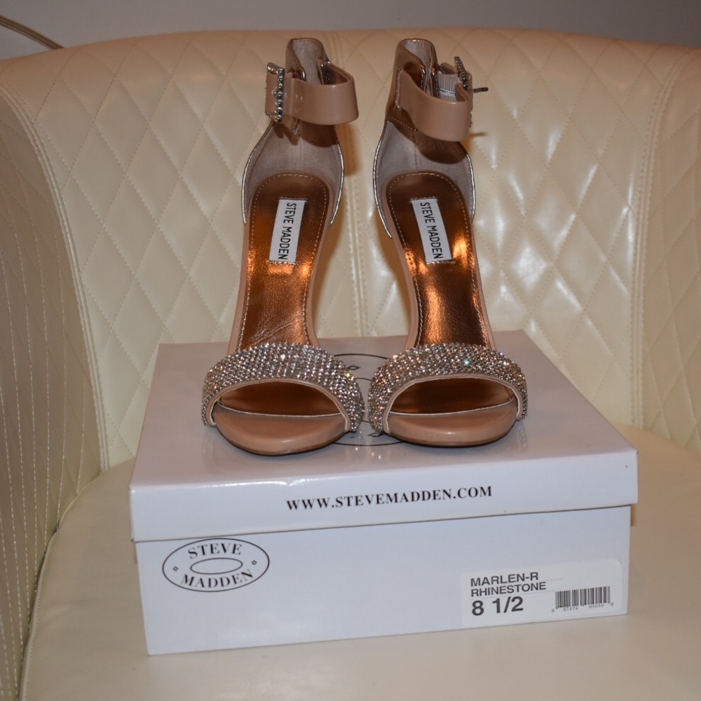 Steve Madden Rhine Stoned Buckle Heels