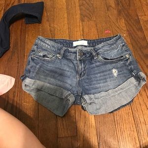 low-rise jean shorts