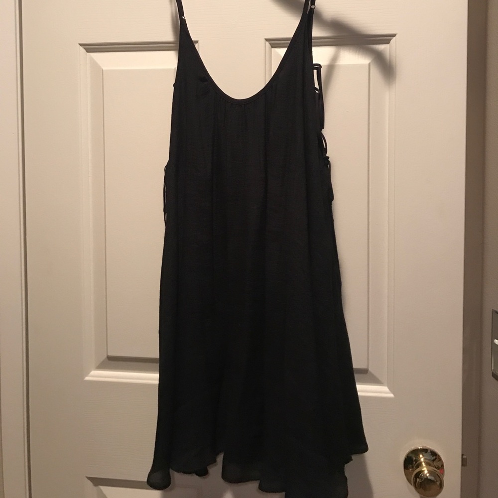 Flowy black mini dress