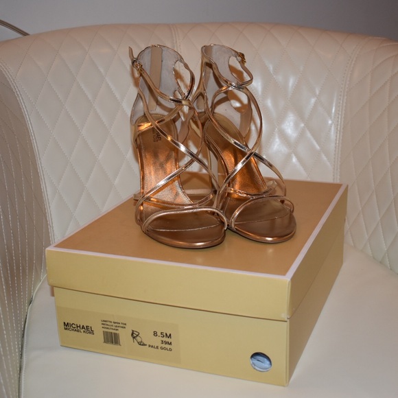 Michael Kors Gold Strappy Heels - Picture 3 of 3