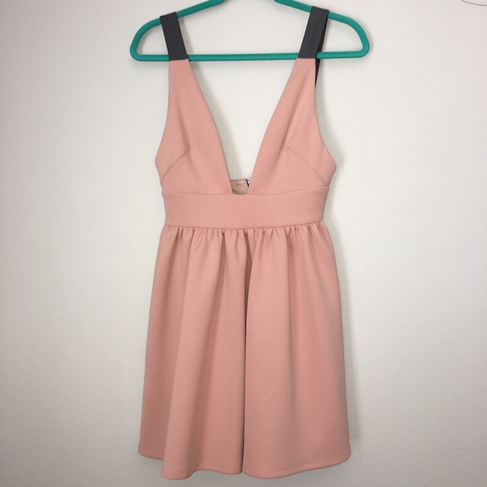 Deep V-Neck Skater Dress