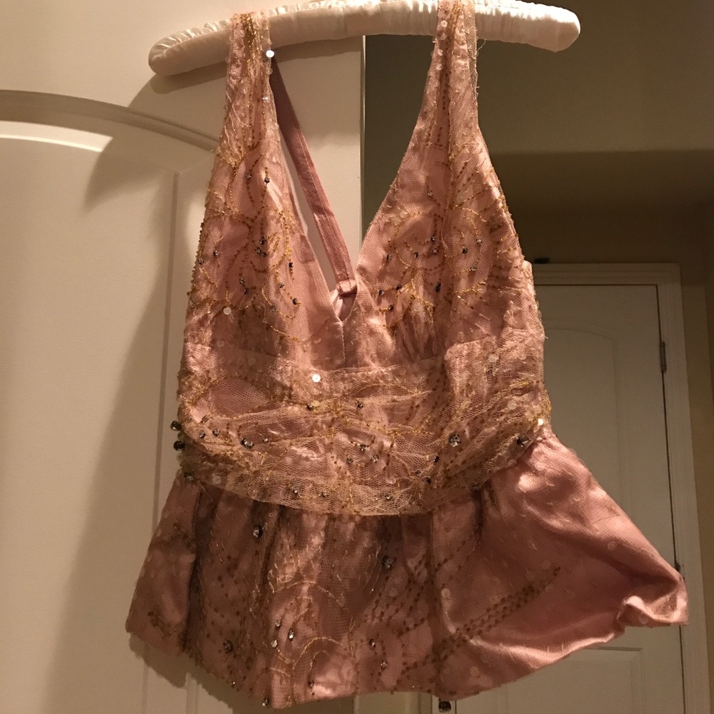 Tracy Reese New York Beaded and Lace Tank Top Sz8